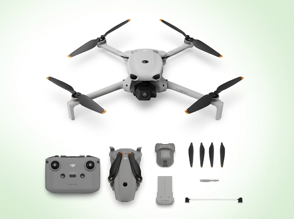 Paket drone DJI Lito X1 Basic beserta remote, baterai, dan propeler cadangan